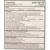 Sudo-Tab PE Non-Drowsy Nasal Decongestant - 50 Packets of 2 Tablets per Box (100 Total Tablets)